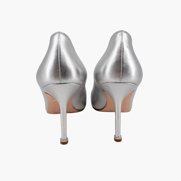 Manolo Blahnik Hangisi Pumps Heels Silver Size 39 US 9 Women Crystal Buckle - Picture 7 of 15